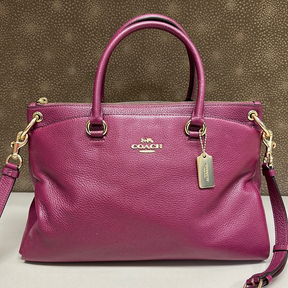 🔥🔥🔥Coach Leather Top Handle Satchel Handbag Shoulder Bag - Picture 2 of 15
